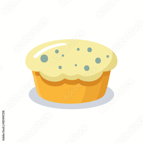 Simple vector illustration of a sweet blueberry muffin or small pie