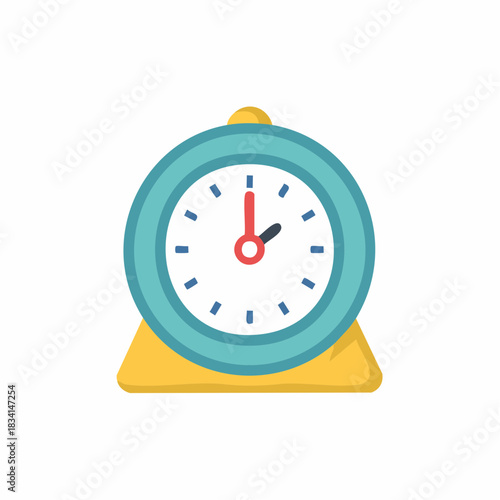 Vibrant Teal Alarm Clock Icon Symbolizing Time Management and Schedules