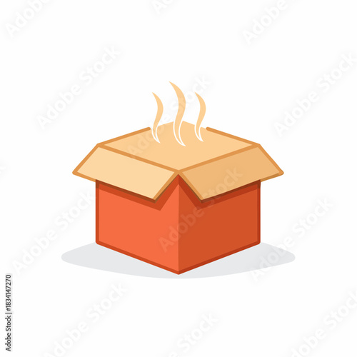 Steaming Box Delivery Concept Illustration