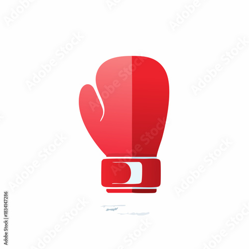 Red boxing glove illustration on white background