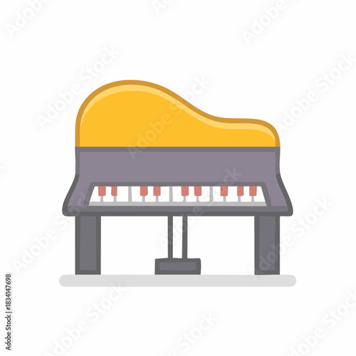 Stylized Grand Piano with Keyboard and Pedal Simple Icon