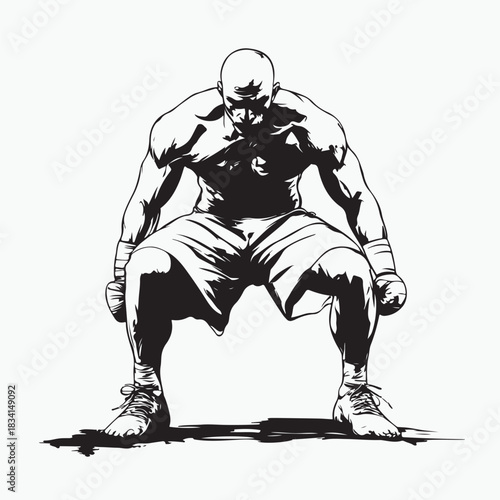 vector illustration of a wrestler on a white background