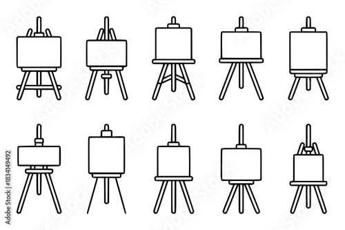 Collection of Line Art Easels for Artists and Studios