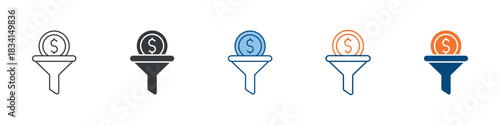 Sales Funnel Icon Set Multiple Style Collection 