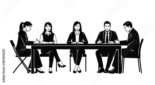 Business meeting teamwork collaboration discussion conference vector