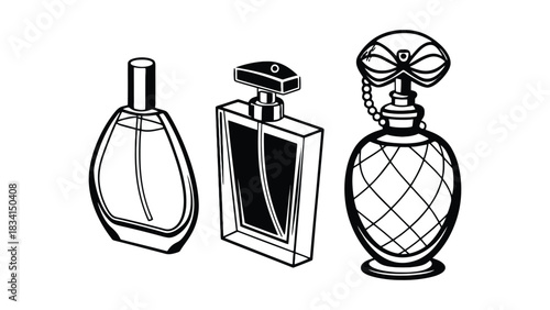 Perfume bottles vector illustration fragrance beauty product