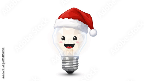 Festive Christmas cheer brightens the holidays with a cute lightbulb character wearing a Santa hat, bringing joy and inspiration for festive designs