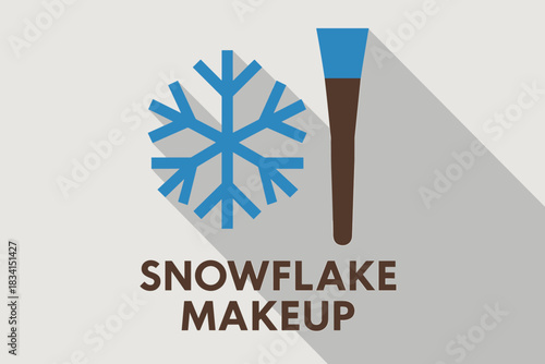 Snowflake Makeup Design. Snowflake makeup concept. geometric sans heavy, flat fills, long angled cool shadows,