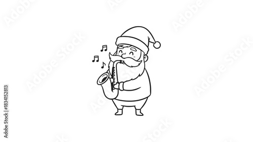Santa claus playing saxophone christmas holiday music vector