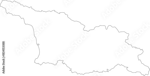 Georgia Map Isolated Outline Stroke Vector Map Editable