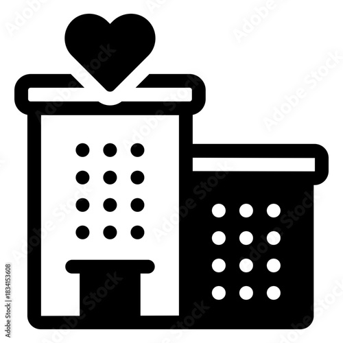 honeymoon in the hotel building icon