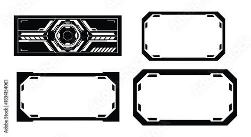 Hud ui frames pack vector futuristic interface design elements asset