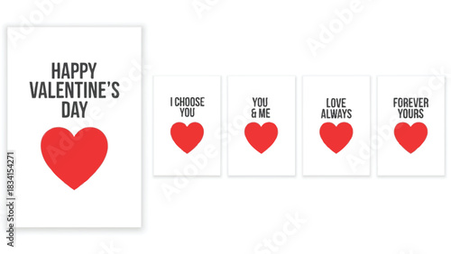 Collection of valentine s day cards featuring red hearts and romantic messages for loved ones