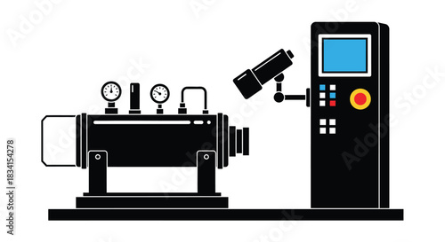 Industrial automated machine vector illustration manufacturing plant