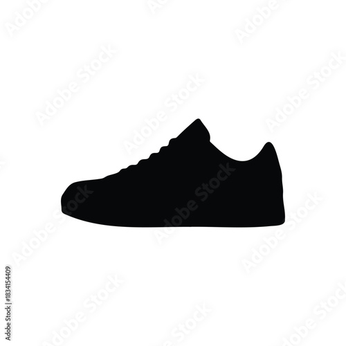 Snaker shoe silhouette vector flat design on white background.