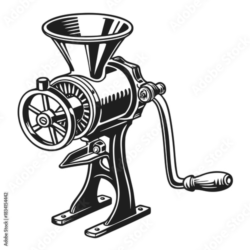 illustration of an old fashioned sewing machine