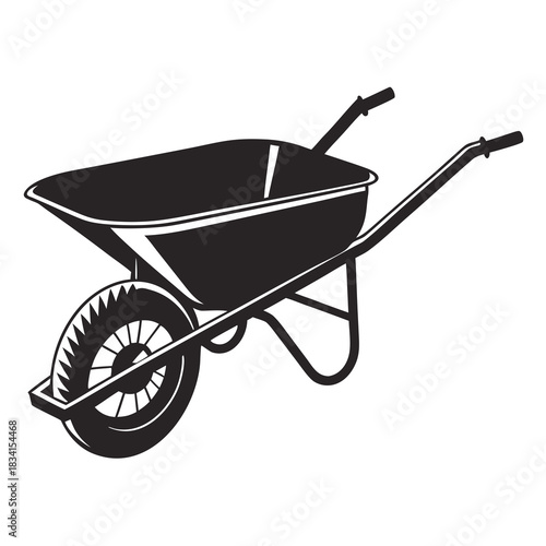 wheelbarrow isolated on white background