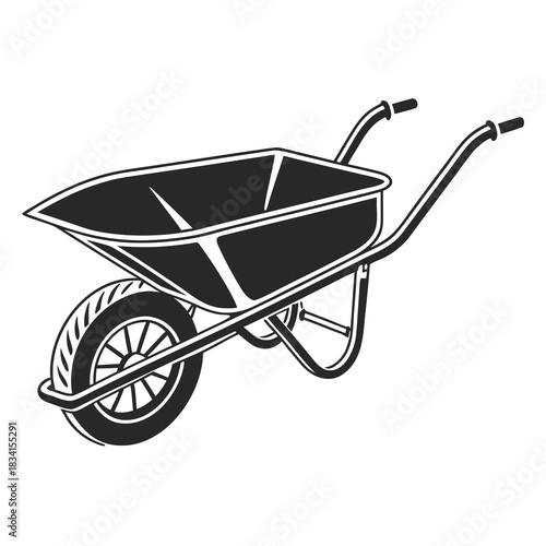 vector illustration of a wheelbarrow