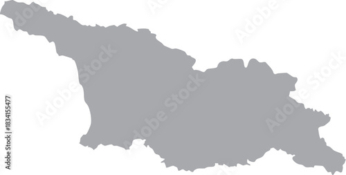 Georgia Map Isolated Silhouette Grey Vector Map Editable