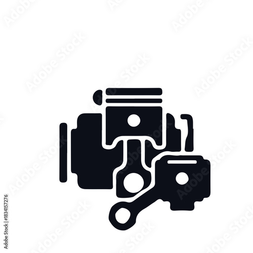 piston icon black and white vector design 