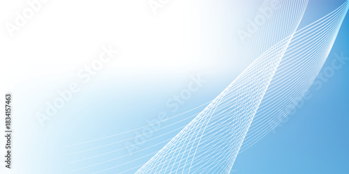 Abstract Blue Wavy Lines with Gradient Background Design Element.