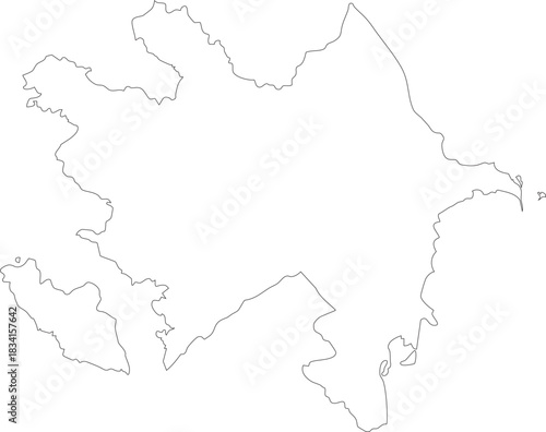 Azerbaijan Map Isolated Outline Stroke Vector Map Editable