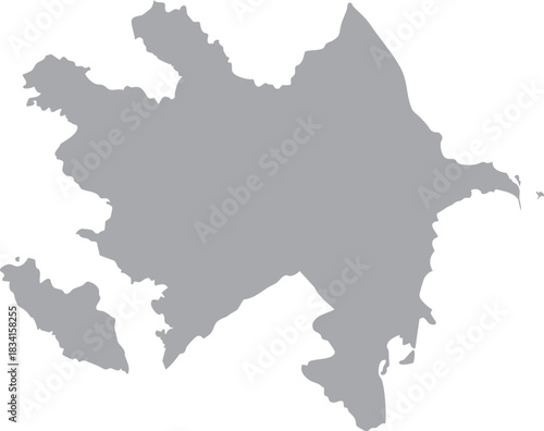 Azerbaijan Map Isolated Silhouette Grey Vector Map Editable