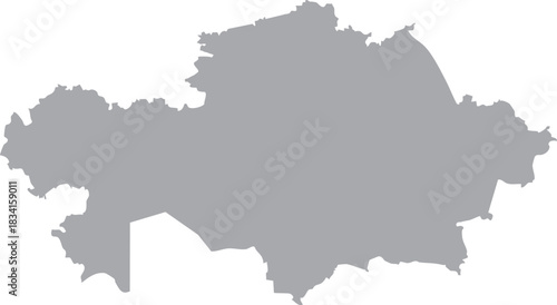 Kazakhstan Map Isolated Silhouette Grey Vector Map Editable