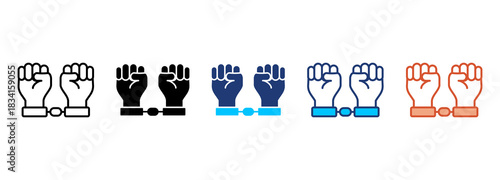 Handcuffs Icon Set Multiple Style Collection