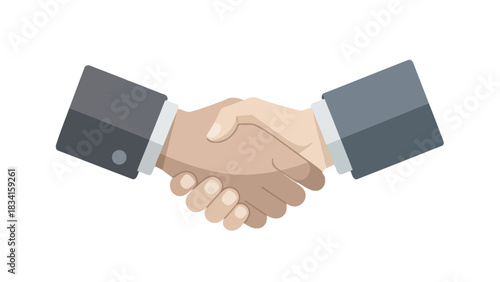 Professional handshake symbolizing agreement and successful business partnership; a gesture of mutual trust and collaboration between two individuals