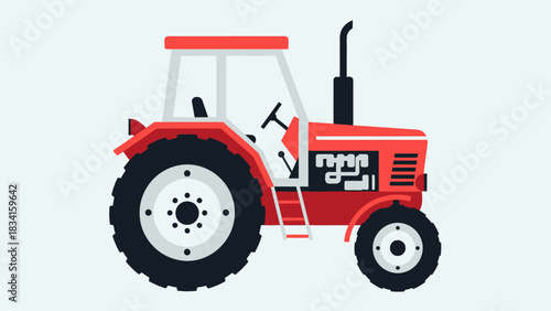 Illustration of a Red Tractor A Powerful Machine in Agriculture and Farming - Whisk_695bf904047b849b5294105b4e62400edr