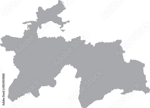 Tajikistan Map Isolated Silhouette Grey Vector Map Editable