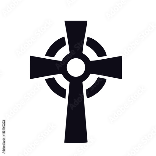  Religious,spiritual, belief  cross Symbol Icon black and white vector design 