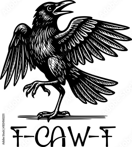 F-Caw-F SVG,Funny Gothic Raven Svg,Funny Gothic Raven Svg,
