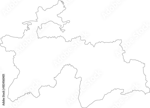 Tajikistan Map Isolated Outline Stroke Vector Map Editable