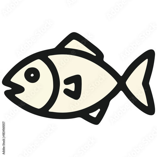 Cartoon Fish Icon Aquatic Animal Symbol