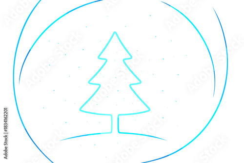 Neon Christmas Glow. Minimal neon fir. A single glowing outline of a Christmas tree flickers like a sign, with