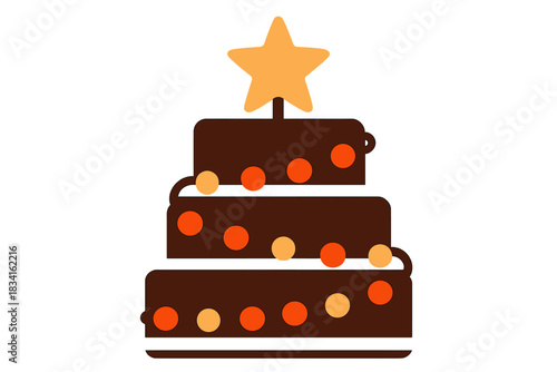 Gingerbread Light Cake. Gingerbread Light Cake. Flat minimalist vector illustration of a Gingerbread Light
