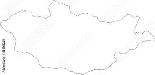 Mongolia Map Isolated Outline Stroke Vector Map Editable