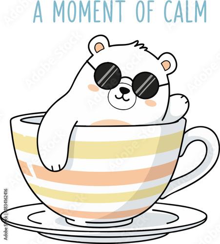 A cool bear illustration taking a break