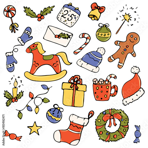 Whimsical Christmas Icons for Festive Cheer