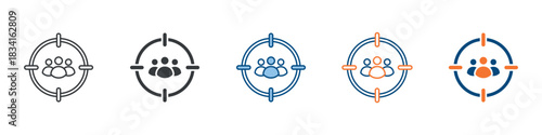 Target Audience Icon Set Multiple Style Collection 