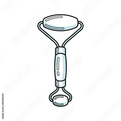 Illustration of a jade roller, a beauty tool for facial massage and skincare