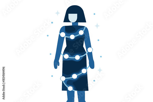 Night Lights Fashion. Night Lights Fashion. Flat minimalist vector illustration of a Night Lights Fashion.