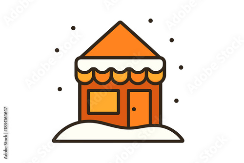 Cozy Shopfront Illustration. Cozy Shopfront Scene. Flat minimalist vector illustration of a Cozy Shopfront