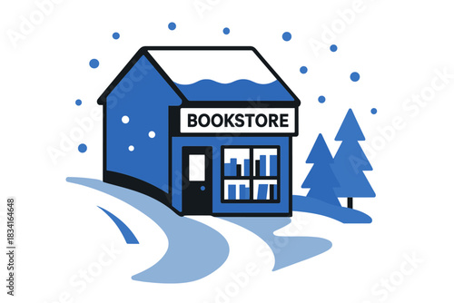 Cozy Reading Street. Cozy Reading Street. Flat minimalist vector illustration of a Cozy Reading Street.