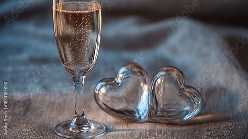 two glasses of champagne and a rose