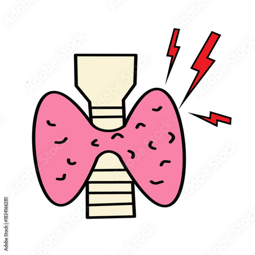 thyroid issue imbalance problem symbol  medical minimalist color icon.eps