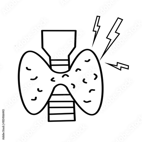 thyroid issue imbalance problem symbol line icon medical.eps