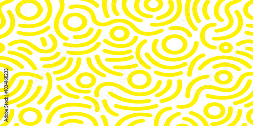 Bright Yellow Abstract Pattern With Circular Swirls For Background Design And Creative Projects